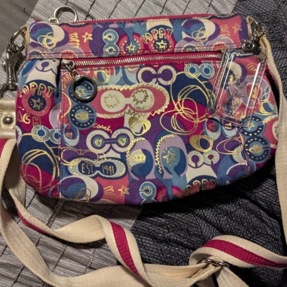Coach Poppy Graffiti W LG Clear Poppy Hangtag